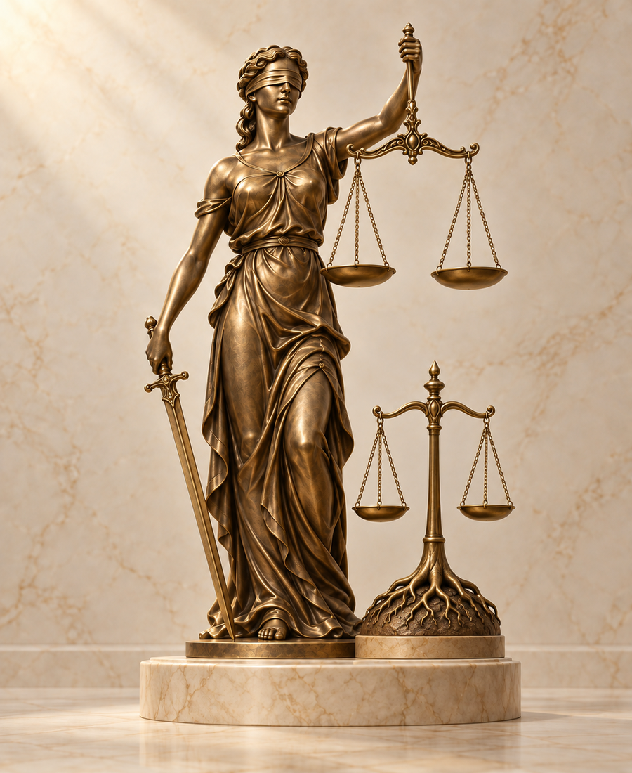 Ilustracion de la balanza de la Justicia para el servicio de arraigo