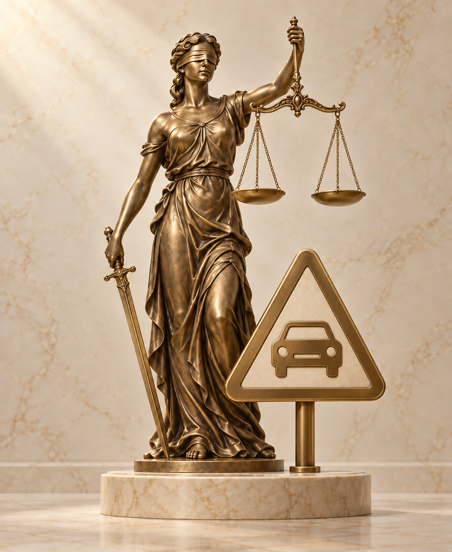 Ilustracion de la balanza de la Justicia para el servicio de delitos trafico