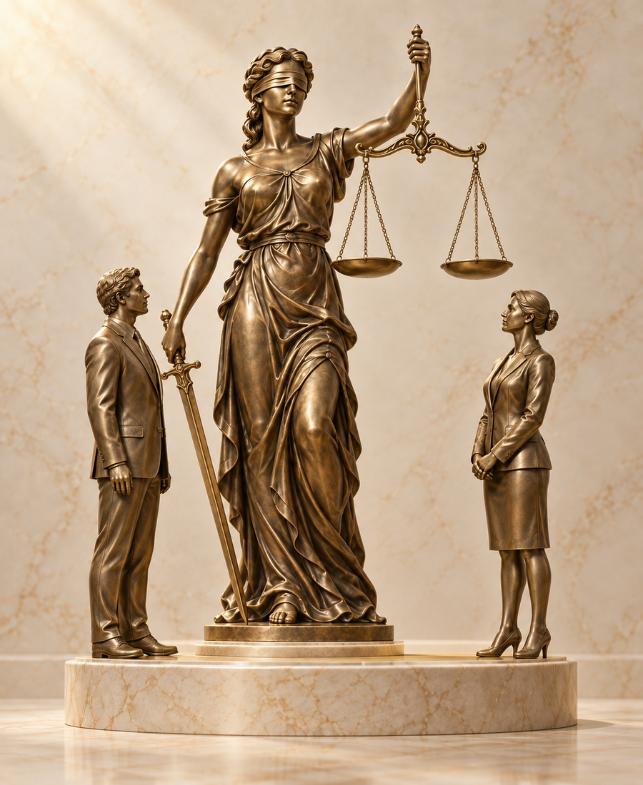Ilustracion de la balanza de la Justicia para el servicio de divorcios