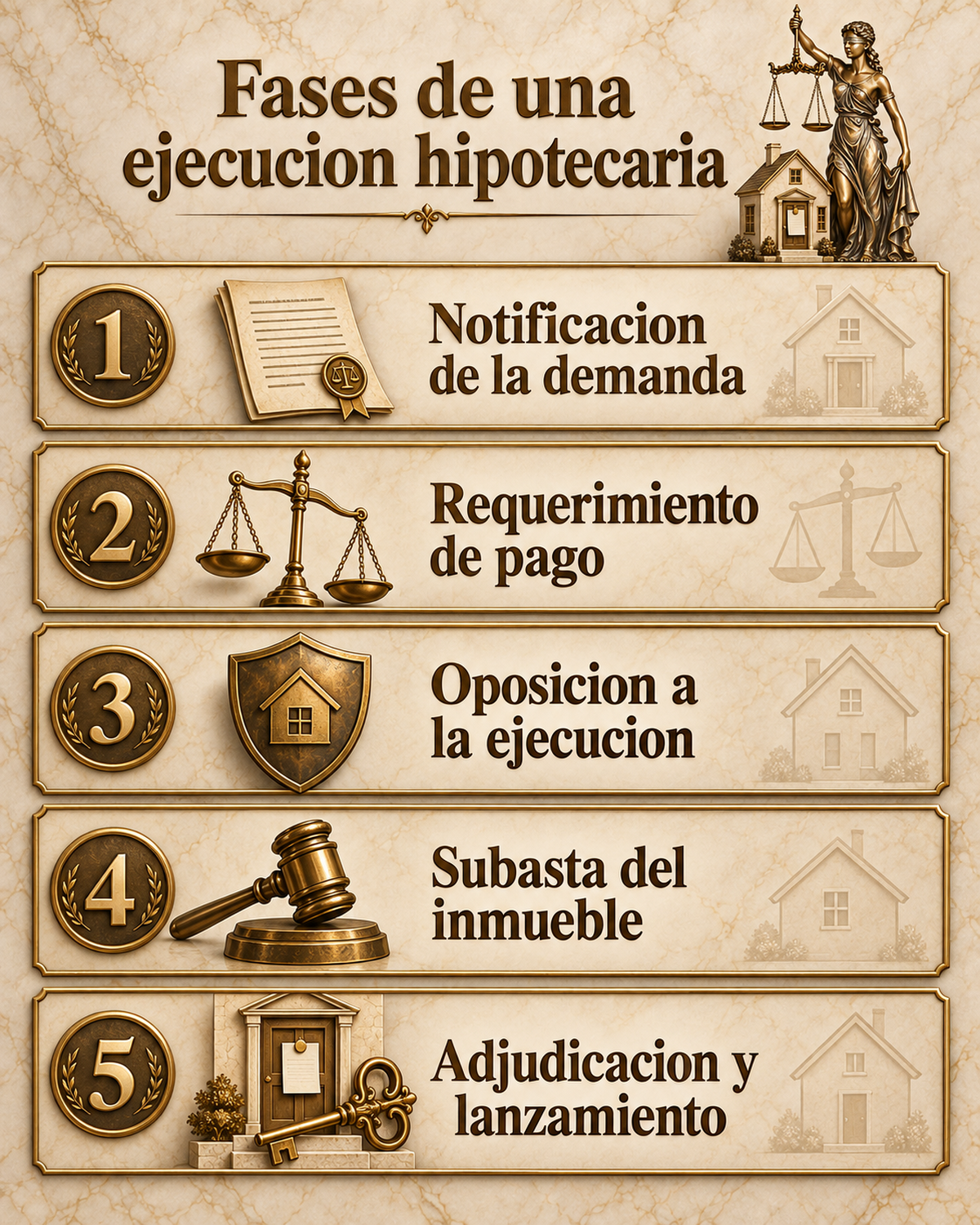 Las cinco fases de una ejecución hipotecaria en España