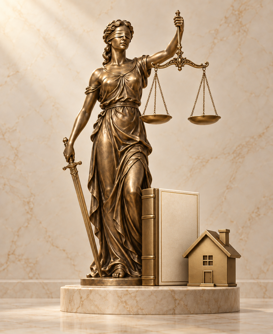 Ilustracion de la balanza de la Justicia para el servicio de herencias