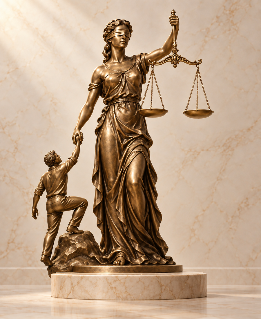 Ilustracion de la balanza de la Justicia para el servicio de segunda oportunidad
