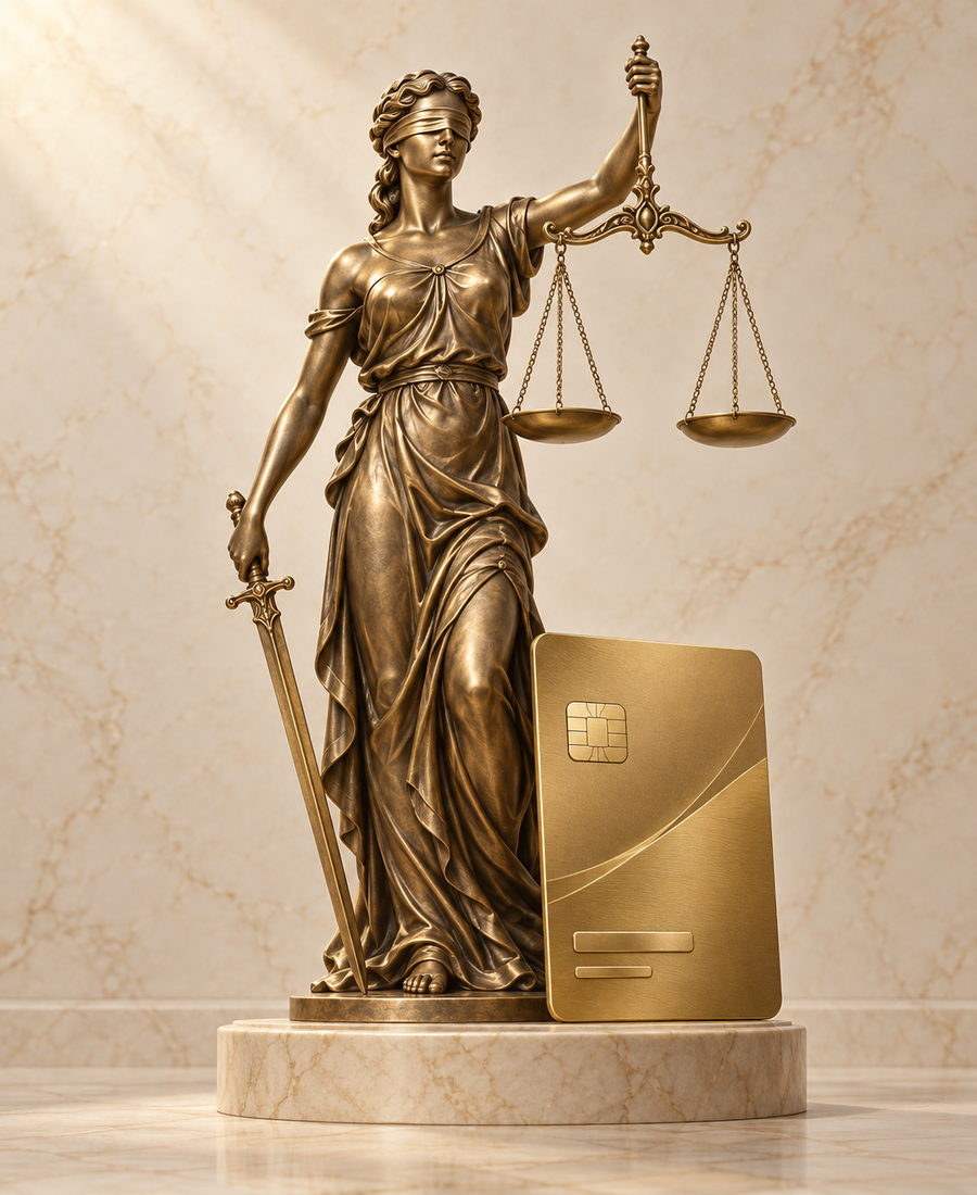 Ilustracion de la balanza de la Justicia para el servicio de tarjetas revolving